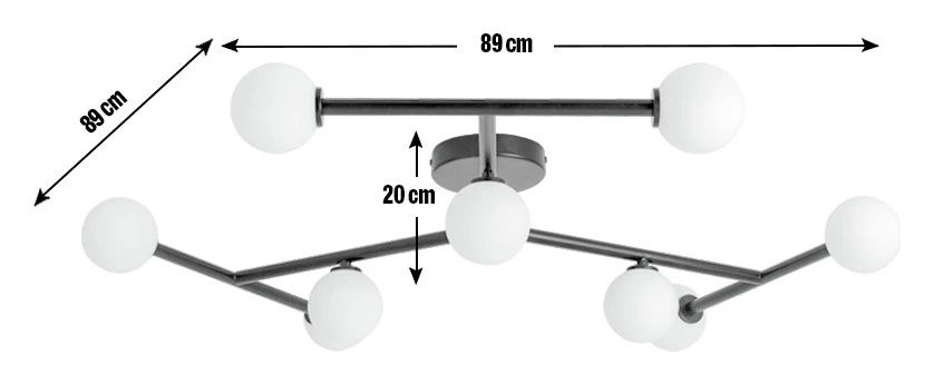 Habitat Alonso 9 Light Flush To Ceiling Light Black & White Ceiling Lights 5 Habitat Alonso 9 Light Flush To Ceiling Light Black & White Ceiling Lights - Image 3