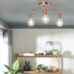 Habitat Rayner 3 Arm Flush Ceiling Light Rose Gold Ceiling Lights -lighting Sales Shop unnamed file 301