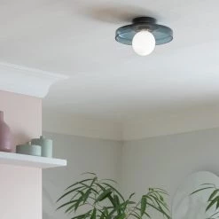 Habitat Jonna Bathroom Flush Ceiling Light Dark Blue &Glass Ceiling Lights -lighting Sales Shop unnamed file 309