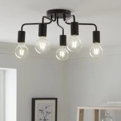 Habitat Rayner 5 Arm Flush To Ceiling Light Black Ceiling Lights -lighting Sales Shop unnamed file 47