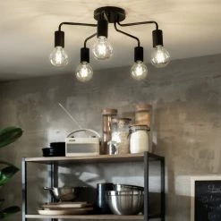 Habitat Rayner 5 Arm Flush To Ceiling Light Black Ceiling Lights -lighting Sales Shop unnamed file 48