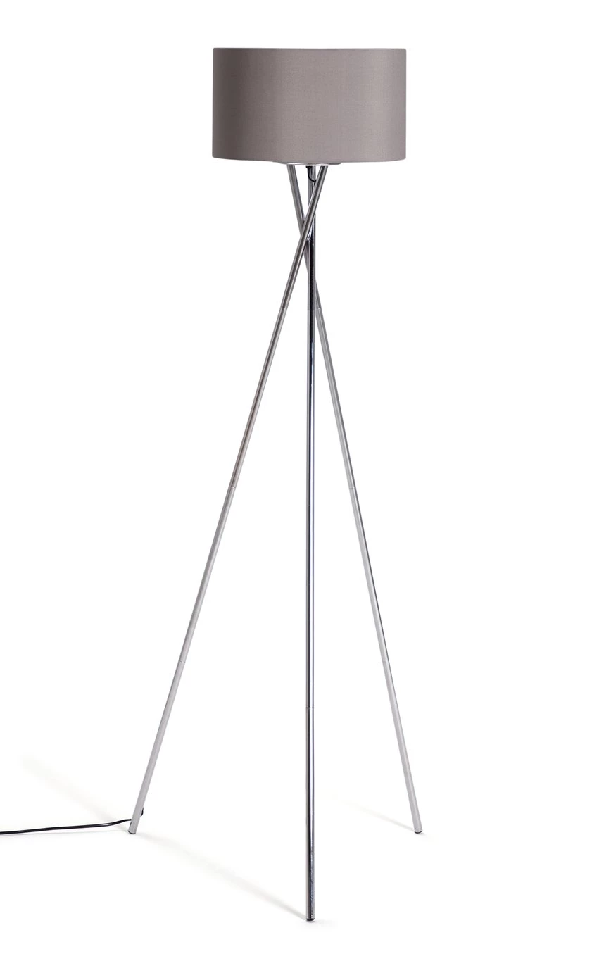 Habitat Tripod Floor Lamp Grey And Chrome Lighting 3 Habitat Tripod Floor Lamp Grey And Chrome Lighting