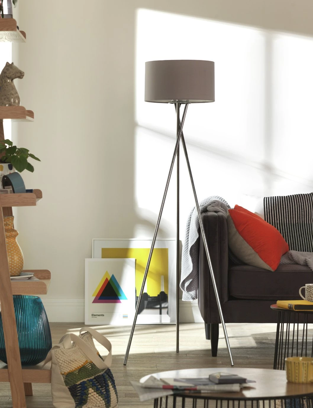 Habitat Tripod Floor Lamp Grey And Chrome Lighting 10 Habitat Tripod Floor Lamp Grey And Chrome Lighting - Image 8