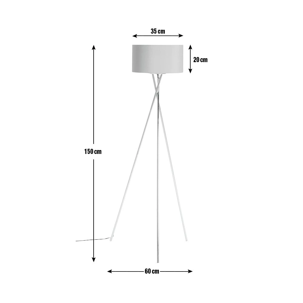 Habitat Tripod Floor Lamp Grey And Chrome Lighting 11 Habitat Tripod Floor Lamp Grey And Chrome Lighting - Image 9