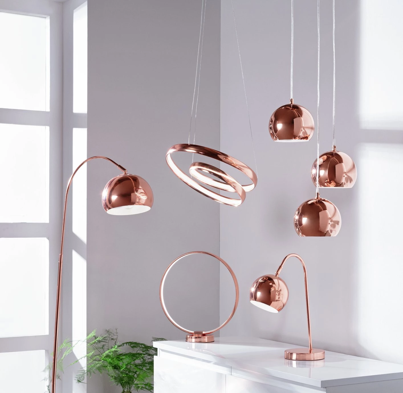 Habitat Curva Floor Lamp Copper Lighting 4 Habitat Curva Floor Lamp Copper Lighting - Image 2