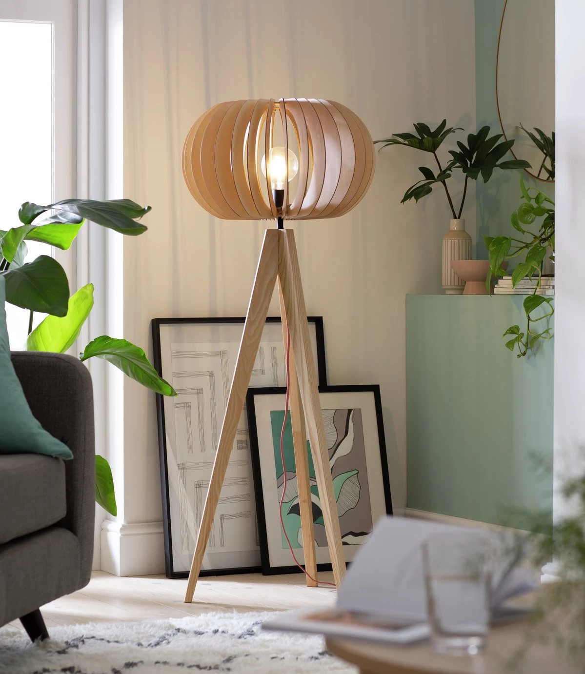 Habitat Achille Ash Wooden Tripod Floor Lamp Oak Floor Lamps 11 Habitat Achille Ash Wooden Tripod Floor Lamp Oak Floor Lamps - Image 9