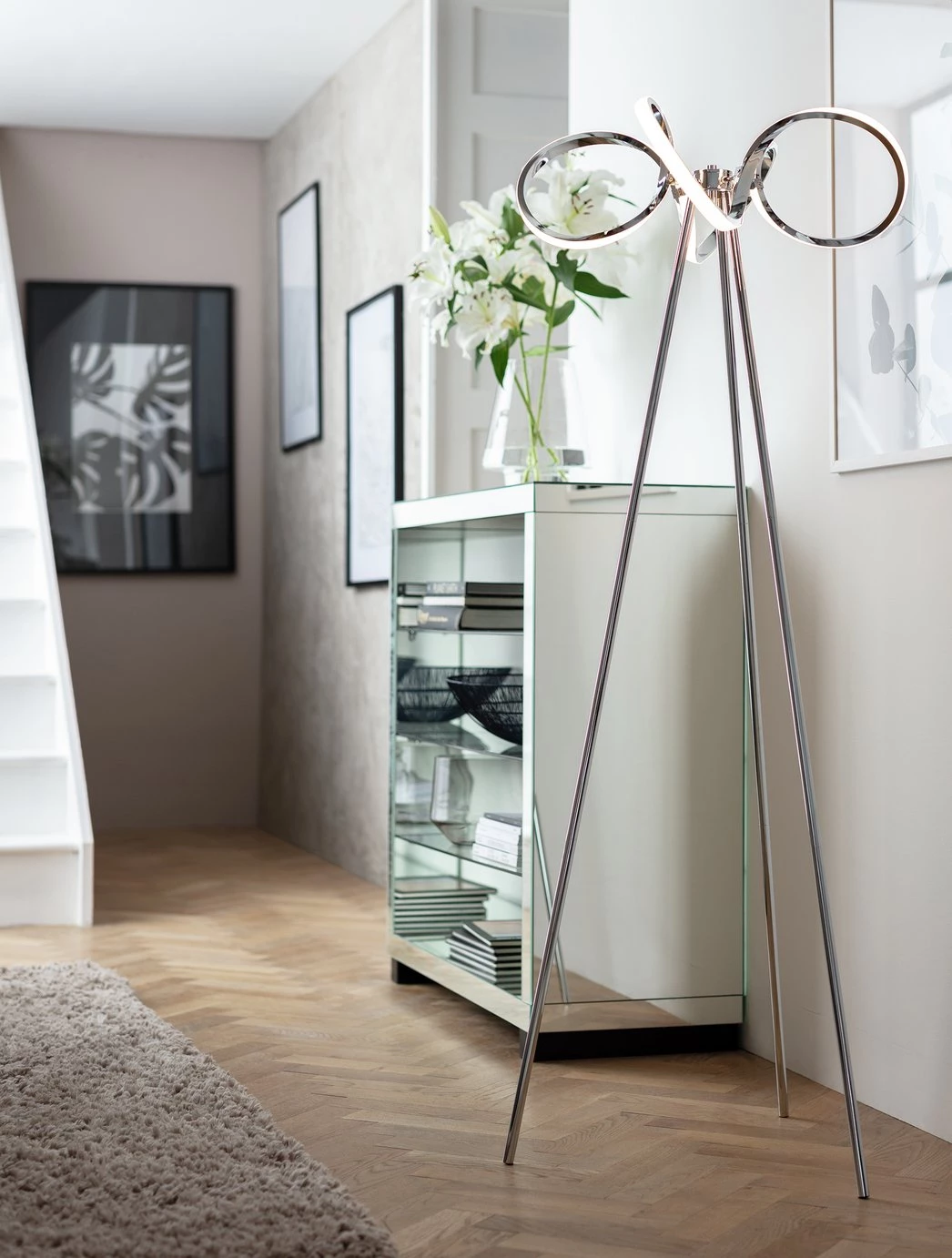 Habitat Spiral LED Tripod Floor Lamp Chrome Lighting 4 Habitat Spiral LED Tripod Floor Lamp Chrome Lighting - Image 2