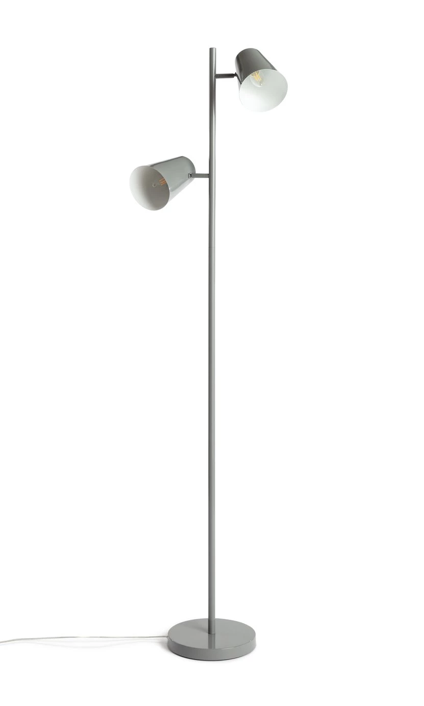 Habitat Iras Double Head Floor Lamp Grey Floor Lamps 3 Habitat Iras Double Head Floor Lamp Grey Floor Lamps