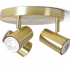 Habitat 3 Light Spotlight Plate Brass Lighting
