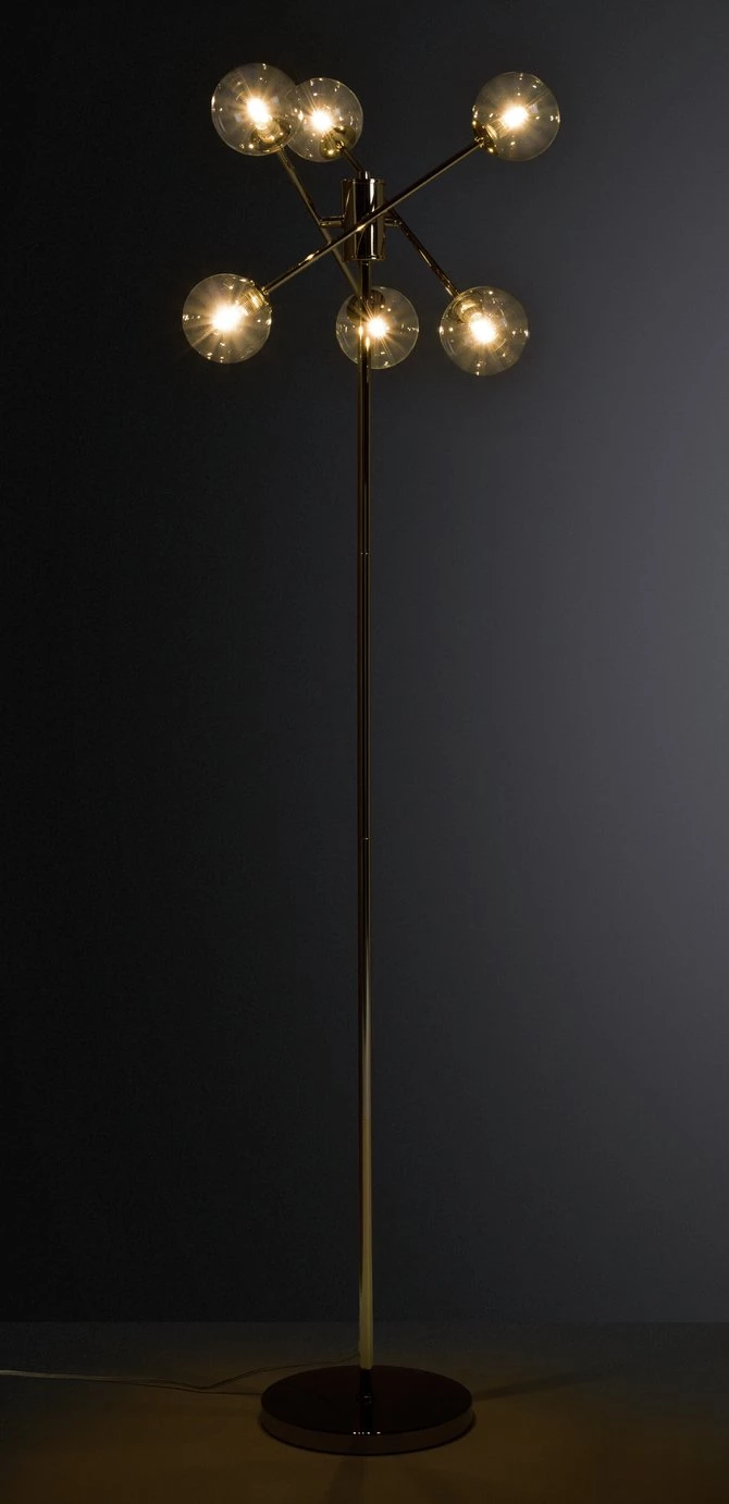 Habitat Glam 6 Light Glass Floor Lamp – Gold Lighting 3 Habitat Glam 6 Light Glass Floor Lamp – Gold Lighting