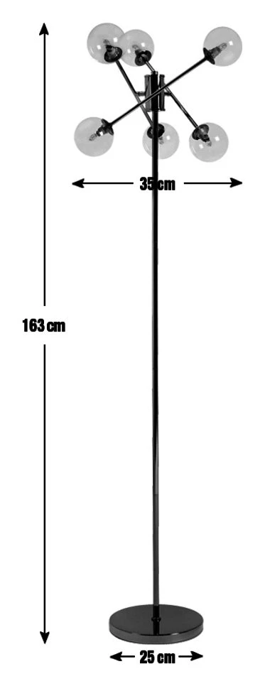 Habitat Glam 6 Light Glass Floor Lamp – Gold Lighting 4 Habitat Glam 6 Light Glass Floor Lamp – Gold Lighting - Image 2