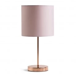 Habitat Satin Stick Table Lamp Rose Gold & Blush Pink Lighting