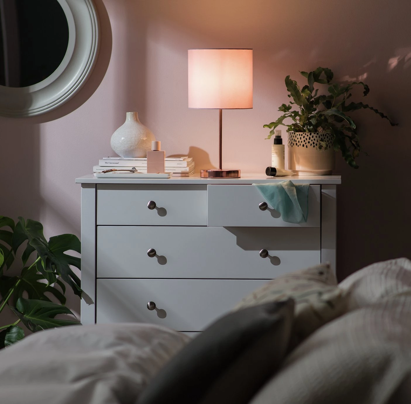 Habitat Satin Stick Table Lamp Rose Gold & Blush Pink Lighting 4 Habitat Satin Stick Table Lamp Rose Gold & Blush Pink Lighting - Image 2