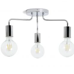 Habitat Rayner 3 Arm Flush To Ceiling Light Chrome Ceiling Lights