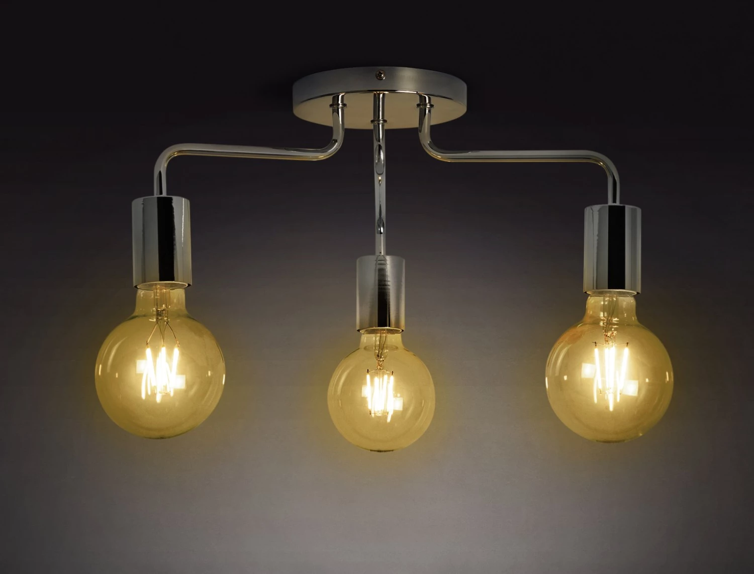 Habitat Rayner 3 Arm Flush To Ceiling Light Chrome Ceiling Lights 4 Habitat Rayner 3 Arm Flush To Ceiling Light Chrome Ceiling Lights - Image 2