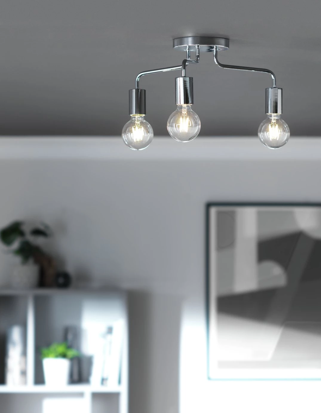 Habitat Rayner 3 Arm Flush To Ceiling Light Chrome Ceiling Lights 7 Habitat Rayner 3 Arm Flush To Ceiling Light Chrome Ceiling Lights - Image 5