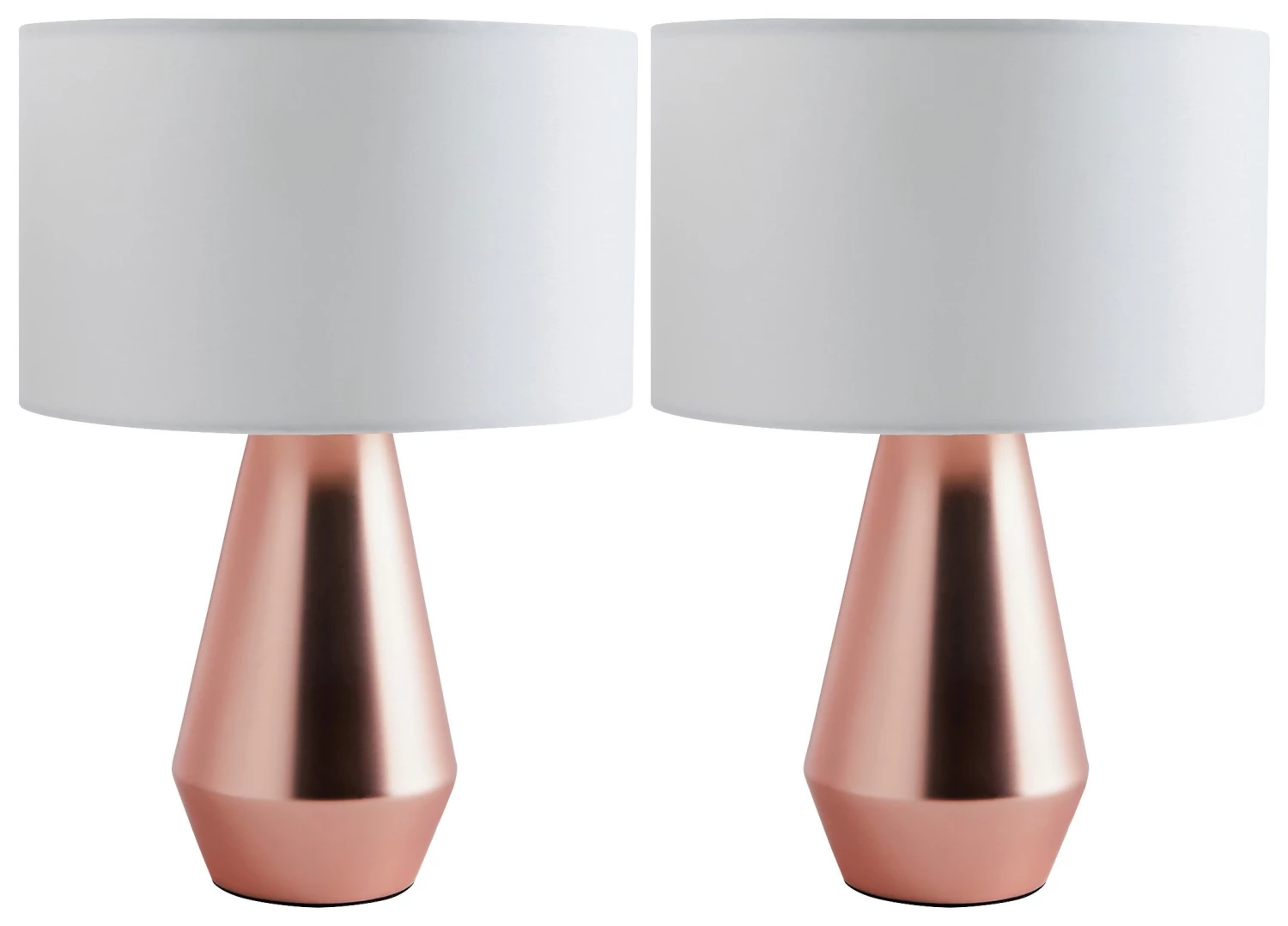 Habitat Maya Pair Of Touch Table Lamps Copper & Cream Lighting 3 Habitat Maya Pair Of Touch Table Lamps Copper & Cream Lighting