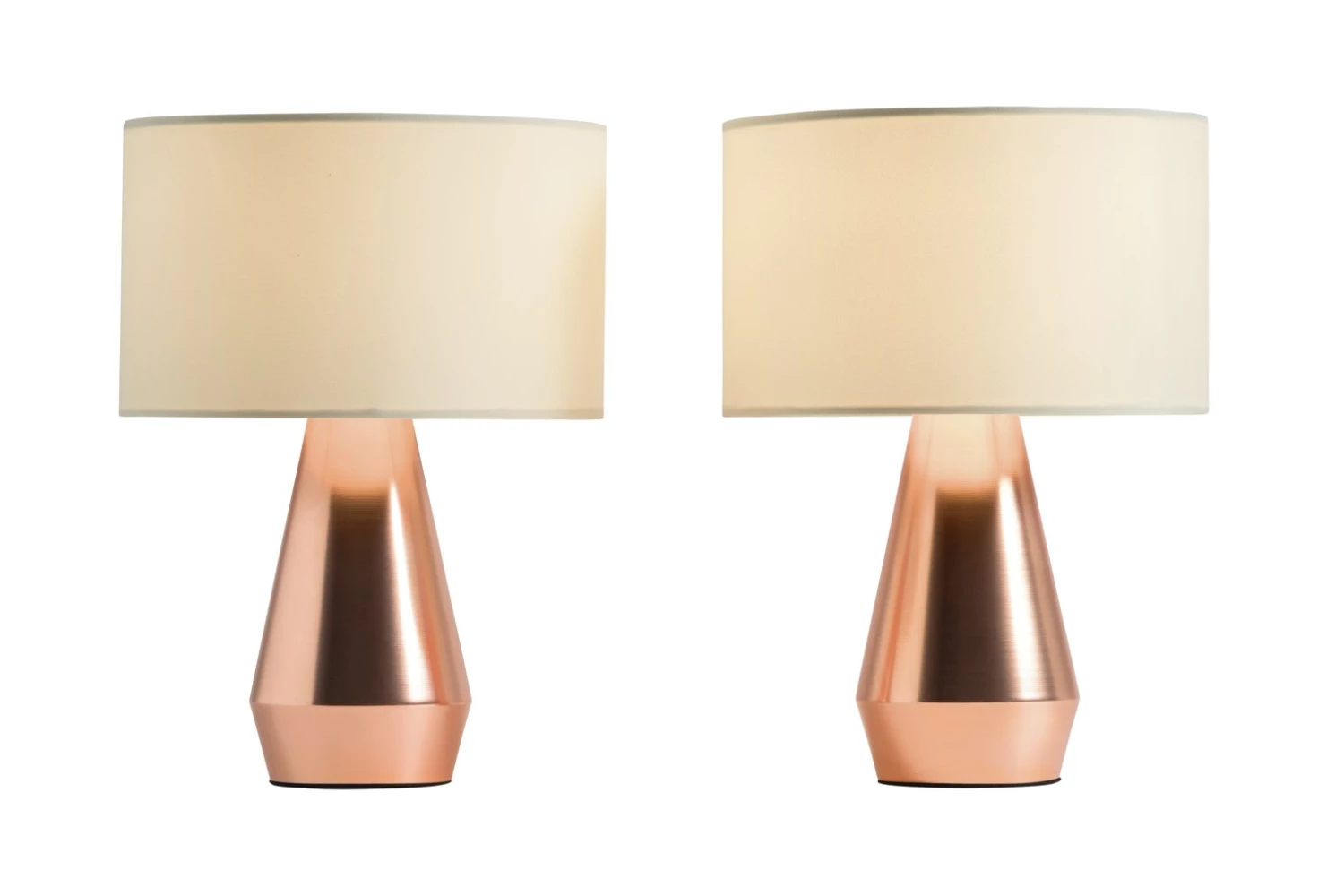Habitat Maya Pair Of Touch Table Lamps Copper & Cream Lighting 5 Habitat Maya Pair Of Touch Table Lamps Copper & Cream Lighting - Image 3