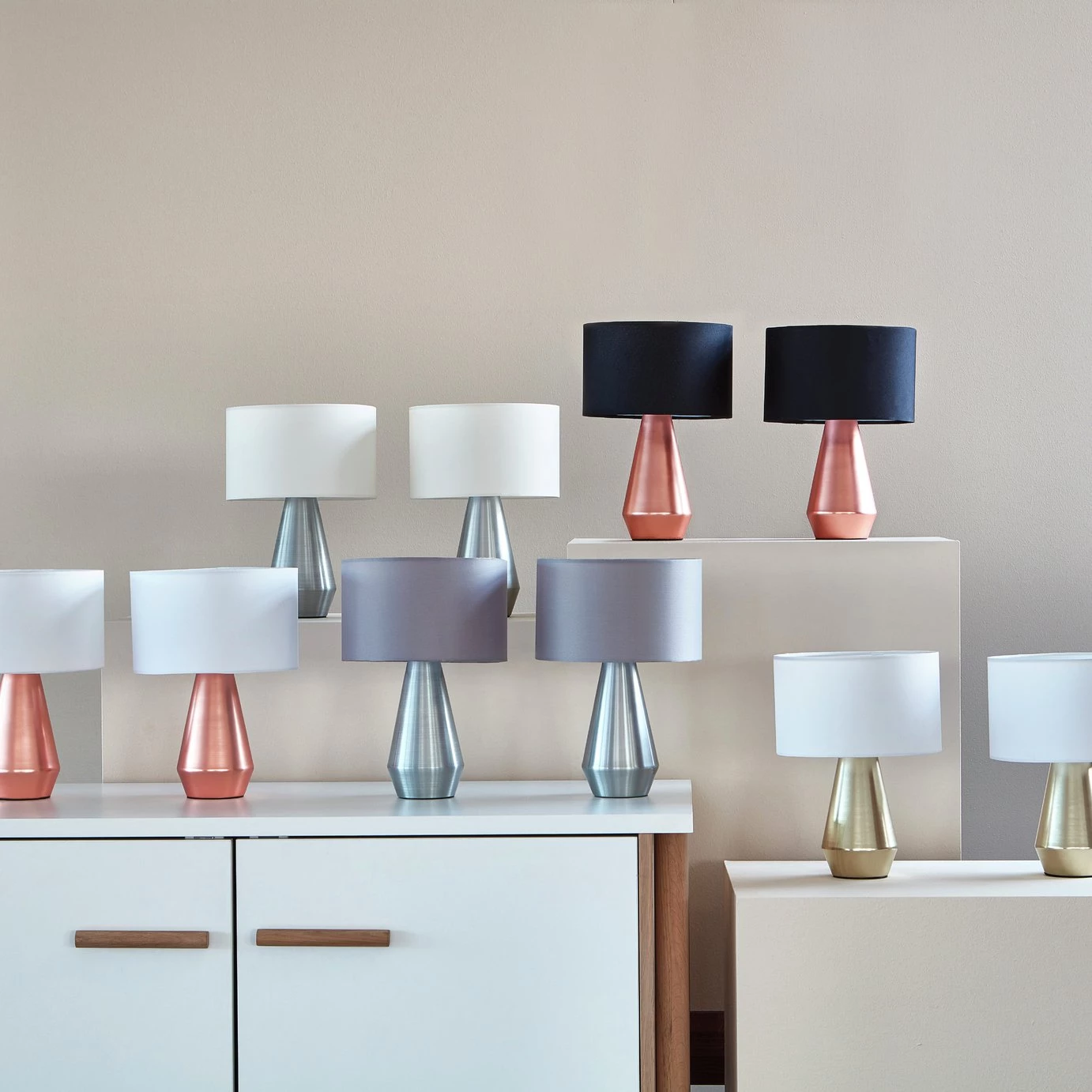 Habitat Maya Pair Of Touch Table Lamps Copper & Cream Lighting 8 Habitat Maya Pair Of Touch Table Lamps Copper & Cream Lighting - Image 6